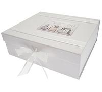 WHITE COTTON CARDS - Scatola dei ricordi per 60 ° Compleanno, Grande, Bottiglie di Profumo, Colore: Bianco