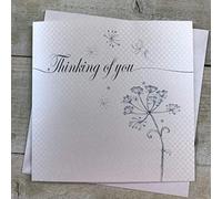 WHITE COTTON CARDS Thinking of You, biglietto di auguri fatto a mano - Codice LL101 dente di leone, grigio|blu