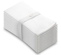 White Cotton Napkins Cloth 20 x 20 Oversized 100% Natural Bulk Linens for Dinner, Events, Weddings by Aunti Em's Kitchen, Set of 12