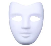 White Craft Paper Cosplays - Costume dipinto su tutto il viso, verniciabile, colore: Bianco