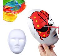 White Craft Paper Cosplays - Costume dipinto su tutto il viso, verniciabile, colore: Bianco