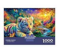 White Cub by A Glowing Stream Puzzle Da 1000 Pezzi The Forest King Educativo E Sfidante, Riciclato 52x38cm/1000pcs