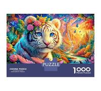 White Cub with A Flower Crown Puzzle Da 1000 Pezzi The Forest King Educativo E Di Sfida Per Bambini E Adulti 70x50cm/1000pcs