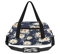 White Daisy - Borsone da viaggio per bambini con margherite e margherite, leggero, per sport, palestra, weekender, da viaggio, da ballo, Margherita bianca., 18.5L x 7.8W x 9.4H