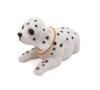 White Dalmatian Shaped Shaking Head Nodding Dog Decoration for Car Dashboard