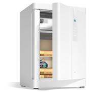 White Deluxe, Smart Electronic Digital Security Box, Fingerprint Recognition Solid Alloy Steel Cabinet Safes with Hidden Password Function for Home Documents, Money Jewelry