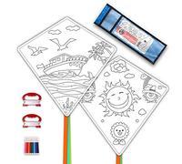 White Diamond - Kit per realizzare aquiloni fai da te, confezione da 2 pezzi, pronta da colorare