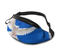 White Dove Blue Clouds marsupi regolabili con foro per cuffie per allenamento sportivo corsa in viaggio