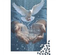 White Dove Flying 1000 Pezzi Carta Ecologica Set Di Puzzle Fans Per Ragazzi 12-18 Anni Allenamento Di Concentrazione Presente Divertente 38x26cm/1000pcs