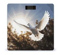 White Dove Flying in The Sun Bilancia per il peso corporeo Bilancia digitale da bagno altamente accurata Bilancia digitale del peso corporeo in vetro temperato display LCD batterie e metro a nastro