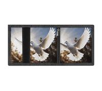 White Dove Flying in The Sun - Portafoglio minimalista da uomo, a tre pieghe, con blocco RFID, 8 porta carte di credito, 1 tasca per banconote, portamonete e finestra per documenti, portafogli sottili