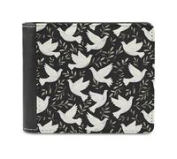 White Dove - Portafoglio sottile con tasca frontale e porta carte di credito, per donne e uomini, colore: bianco, Stile:, Taglia unica, Per tutte le stagioni