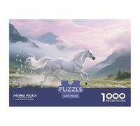 White Dragon Horse, Gioco Di Puzzle Da 1000 Pezzi, Attività Conviviale Per La Famiglia, Regalo O Souvenir, Adatto Dai 10 Anni, Horse, 70x50cm/1000pcs