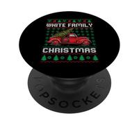 White Family Ugly Christmas Sweater Red Truck Funny Xmas PopSockets PopGrip Adesivo