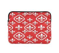 White Fleur De Lis - Custodia per computer portatile, sottile, 15,6 pollici, per donne e uomini, colore: rosso brillante