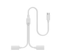 (White)Flexible Type C Splitter Cable For Double Panel Solar Cameras Secure Outdoor Monitoring Setups 480Mbps Fast Transfer White