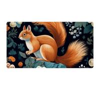 White Flower Squirrel-1473 - Tappetini da cucina deluxe per pavimenti, lavabili in lavatrice e impermeabili, ad asciugatura rapida, antiscivolo, comodi tappetini con design retrò vintage