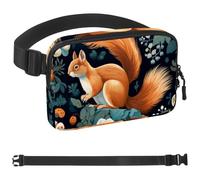 White Flower Squirrel-999 - Marsupio unisex, alla moda, sportivo, sottile, alla moda, per jogging, escursionismo, donna, uomo, multicolore, 4 x 23 x 15 cm, Multicolore, 1.5x9.0x5.9in/4x23x15cm