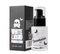 White Foundation Goth - Full Coverage Liquid Makeup, Smooth Face Paint for | 40ml White Cosmetic Formula, Even Skin Tone Coverage, Gothic Costume Makeup, Ideal for Halloween Cosplay Stage Haunted House