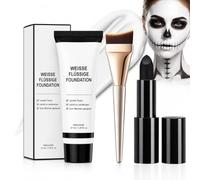 White Foundation Mixing Pigment - Correttore di colore bianco, a prova di sudore, lunga durata, copertura completa, leggero, con vernice per il viso e il corpo, per carnevale, trucco teatrale, sc