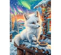 White Fox in A Snowy Forest Puzzle 300 Pezzi Giochi Da Tavolo Per Coppie Science Fiction Magical Dream Attività Condivisa Rilassamento E Complicità Regalo Per Anniversario San Valentino 300 PCS