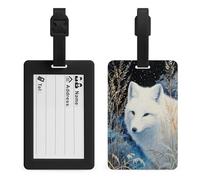White Fox in The Snow - Targhetta per bagagli da viaggio, valigia, bagaglio