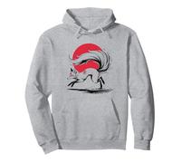 White Fox Japanese Kitsune Sunset Giappone Ragazzi Ragazze Bambini Felpa con Cappuccio