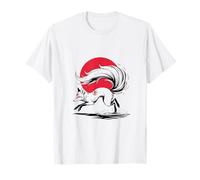 White Fox Japanese Kitsune Sunset Giappone Ragazzi Ragazze Bambini Maglietta