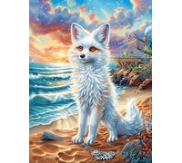White Fox on A Tropical Beach Puzzle 500 Pezzi Per Arredamento Domestico Science Fiction Magical Dream Cartone Riciclato Ecologico Tema Natura Per Tutta La Casa Con Cornice Inclusa Migliore Vendita 5