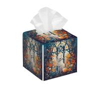 White Foxes Flowers Supporto Per Scatola Di Fazzoletti Moderna Scatola Portafazzoletti Decorativa Tissue Box Per Bancone Da Toeletta Bagno Comodini