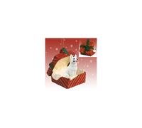 White German Shepherd Red Gift Box Christmas Ornament by Conversation Concepts