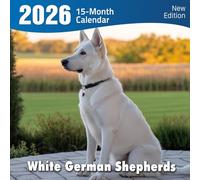 White German Shepherds 2026 Calendar: Elegant shepherds highlighted in outdoor landscapes