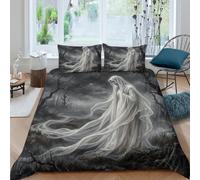 White Ghost Storm Forest Copripiumino Set 3 Pezzi, Botanical Floral Arte