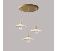 White Glass Lights Kitchen Island Cluster Pendant Lighting Fixture Single French Flower Hanging Lamp 3 Light Chandelier for Dining Room Bedroom Farmhouse Cafe Bar
