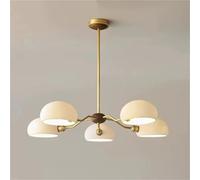 White Glass Pendant Light Old Brass E27 Bulb Parlor Bedroom Pendant Lamp