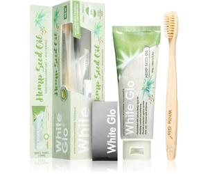 White Glo Hemp Seed Oil dentifricio sbiancante con spazzolino 150 g