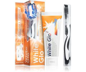 White Glo Whitening & Tartar Control dentifricio sbiancante con spazzolino Curcumin and Turmeric 150 g