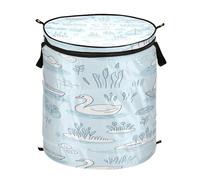 White Goose Animal Blue Boat cesto portabiancheria pieghevole e impermeabile con manico robusto bidoni poco carino per ufficio gadget sesto para ropa sucia