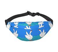 White Goose - Marsupio a tracolla, unisex, per corsa, escursionismo, alpinismo, viaggi, palestra, fitness, Oca bianca allarga le ali, Taglia unica