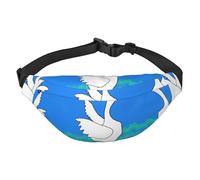 White Goose spread its wings - Marsupio a tracolla per ragazzi, grande borsa da viaggio alla moda per sport, corsa, ciclismo, viaggi, pesca
