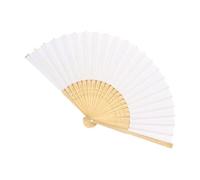 White Hand Fans - Classic Wooden Folding Fan, Oriental Paper Hand Fan's | Wedding Ceremony Guest Blower, Decorative Asian Blowers For Kids, Girls & Adults, Cooling Summer Handheldfan For Events, Home