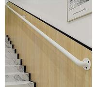 White Handrail for Stairs - Wall Mount Industrial Iron Pipe Metal Railing Non-Slip Grab Bar, Indoor & Outdoor Stairs Porch Deck Hand Rail(600cm)