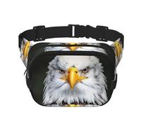 White Head Eagle - Marsupio quadrato a doppio strato, borsa a tracolla, per corsa, viaggi, escursionismo, Nero , Taglia unica