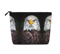 White Head Eagle Organizer per cosmetici grande borsa in canapa finta, sacchetto resistente all'acqua con cerniera per viaggi quotidiani