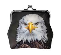 White Head Eagle Portafoglio da donna con fibbia portamonete Kiss-Lock Change Pouch regalo per donne ragazze, Nero , Taglia unica, alla moda