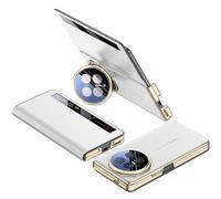 (White) Honor Magic V6 5G Smart View Window, custodia in pelle, lente in metallo, supporto integrato
