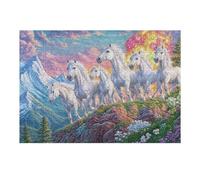 White Horse Herd Puzzle 300 Pezzi Per Famiglia E Amici Peak Pines Meadow Rompicapo Relax Pressione Ridotta Giochi Da Tavolo Per Serate in Compagnia Regalo Natale 2025 300 PCS