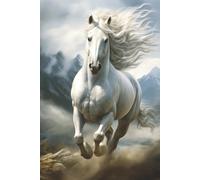 White Horse Notebook: Blank Lined Notebook for All Ages, Horse, White | 6x9 inches, 110 pages | Gifts for Birthdays, Christmas, Thanksgiving and more