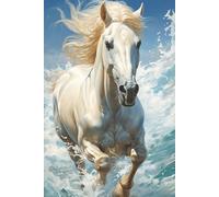 White Horse Notebook: Blank Lined Notebook for All Ages, Horse, White, Animal | 6x9 inches, 110 pages | Gifts for Birthdays, Christmas, Thanksgiving and more