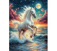 White Horse Running in The Ocean Waves Puzzle 1000 Pezzi Intelligenza E Logica Fairy Tale Scenery Cartoon Gioco Educativo Sfida Per Ragazzi E Adulti Rompicapo Relax Per Serate Familiari 1000 PCS